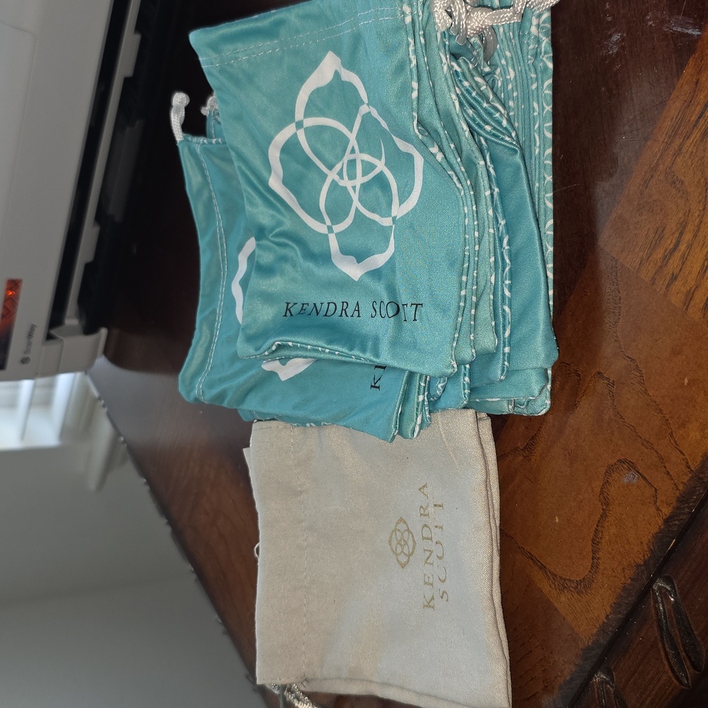 Bundle Of 28 Kendra Scott Teal and Grey Accessory Pouches Total Of 28